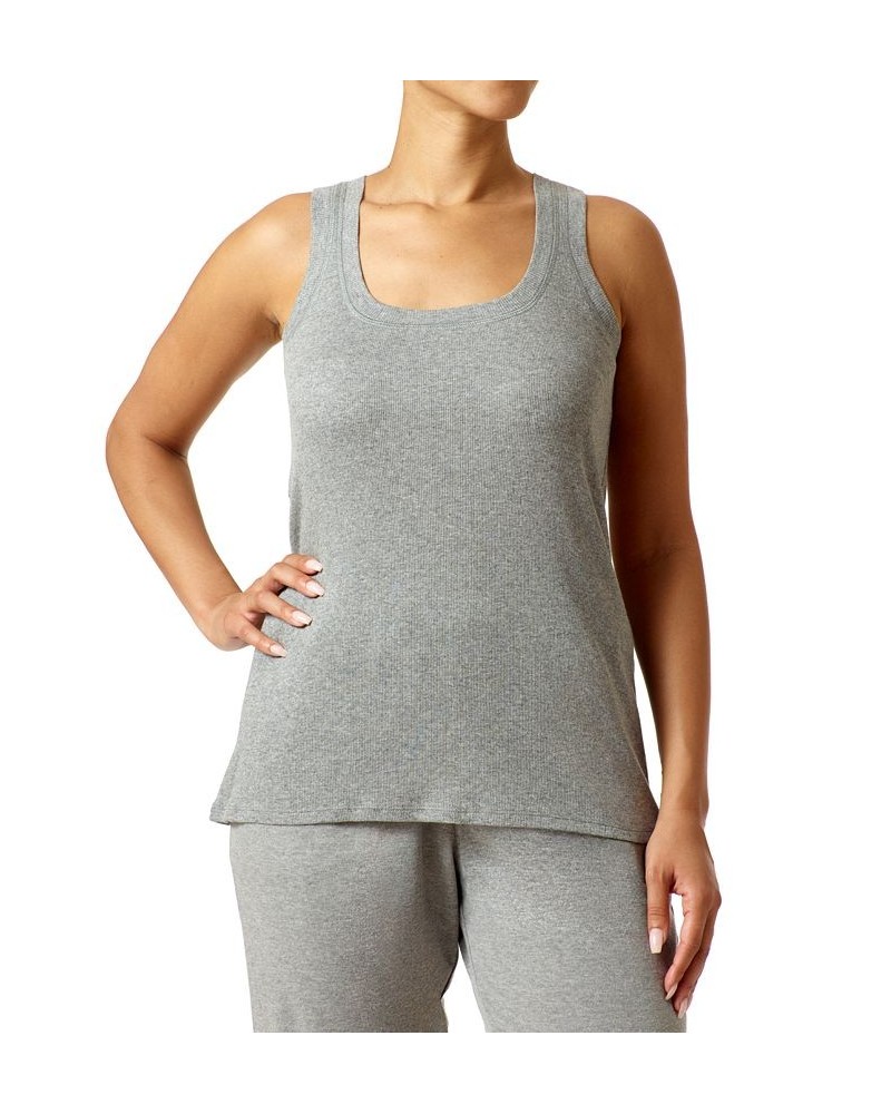 Women's Ribbed Lounge Tank Gray $13.92 Sleepwear