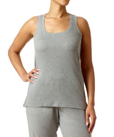 Women's Ribbed Lounge Tank Gray $13.92 Sleepwear