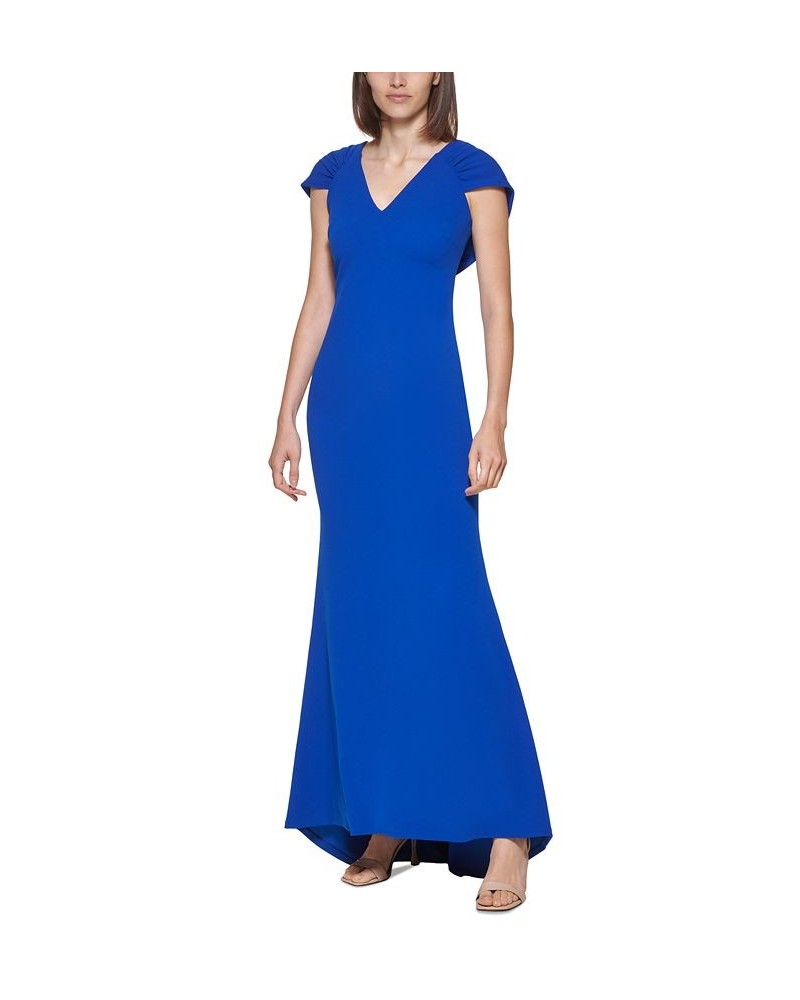 Capelet-Sleeve V-Neck Gown Regatta $79.42 Dresses