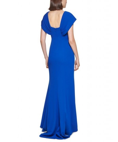 Capelet-Sleeve V-Neck Gown Regatta $79.42 Dresses