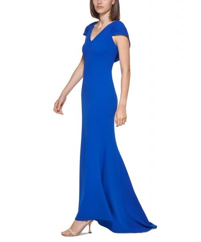 Capelet-Sleeve V-Neck Gown Regatta $79.42 Dresses