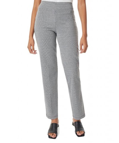 Women's Houndstooth Serenity Knit Pull On Straight Leg Pants Jones Black, Jones White $24.20 Pants