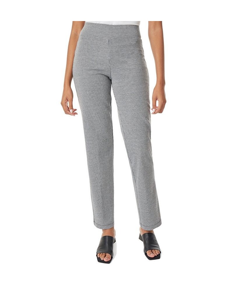 Women's Houndstooth Serenity Knit Pull On Straight Leg Pants Jones Black, Jones White $24.20 Pants