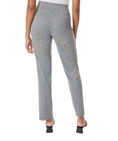 Women's Houndstooth Serenity Knit Pull On Straight Leg Pants Jones Black, Jones White $24.20 Pants