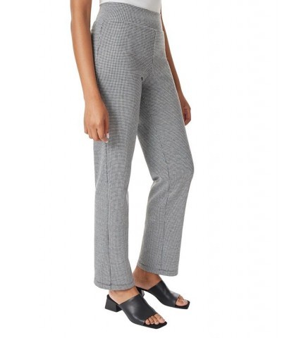 Women's Houndstooth Serenity Knit Pull On Straight Leg Pants Jones Black, Jones White $24.20 Pants