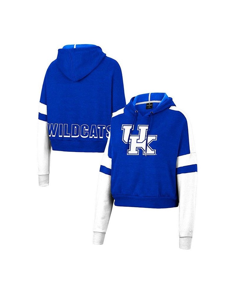 Women's Heather Royal Kentucky Wildcats Throwback Stripe Arch Logo Cropped Pullover Hoodie Heather Royal $30.00 Sweatshirts