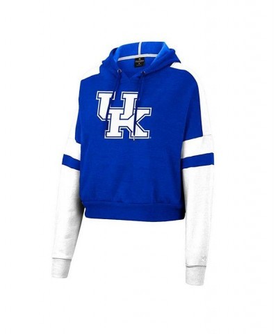 Women's Heather Royal Kentucky Wildcats Throwback Stripe Arch Logo Cropped Pullover Hoodie Heather Royal $30.00 Sweatshirts