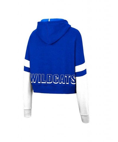 Women's Heather Royal Kentucky Wildcats Throwback Stripe Arch Logo Cropped Pullover Hoodie Heather Royal $30.00 Sweatshirts