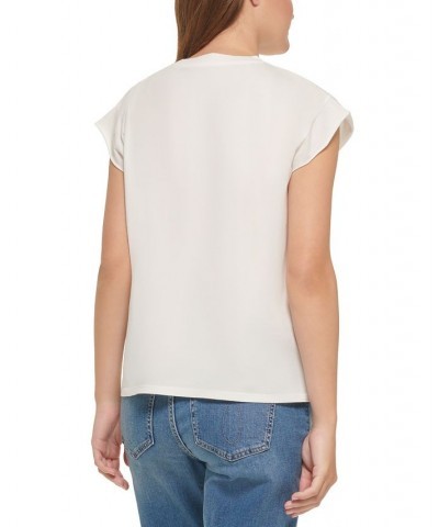 Women's Cotton Cap-Sleeve T-Shirt White $18.26 Tops