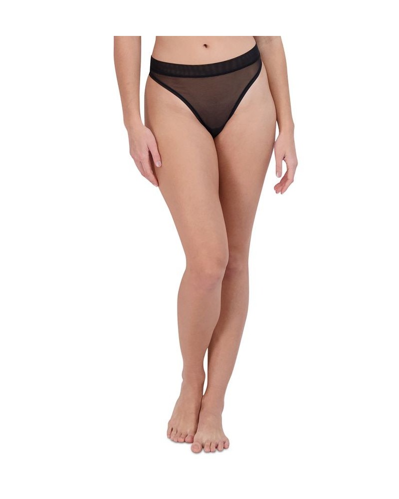 Women's Mesh High-Leg Thong Underwear SM11883 Black $10.92 Panty