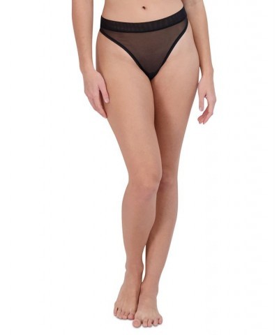 Women's Mesh High-Leg Thong Underwear SM11883 Black $10.92 Panty