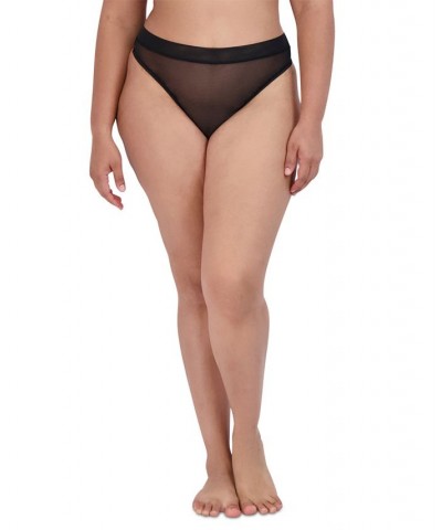 Women's Mesh High-Leg Thong Underwear SM11883 Black $10.92 Panty