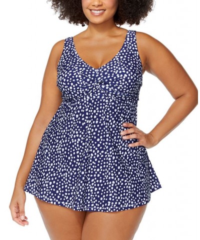 Trendy Plus Size Sunshine Coast Lucia Swim Dress Navy $52.64 Swimsuits