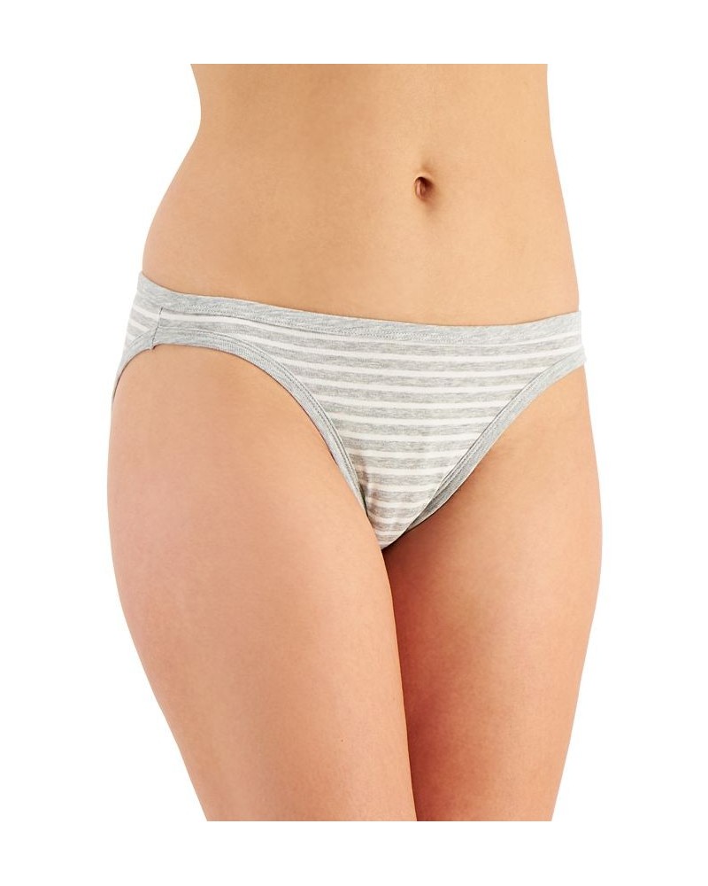 Women’s Lace Trim Bikini Underwear Gray Stripe $8.63 Panty