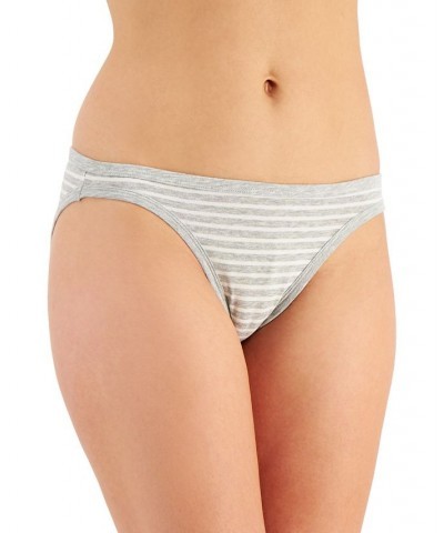 Women’s Lace Trim Bikini Underwear Gray Stripe $8.63 Panty