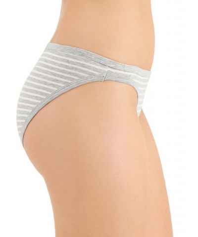 Women’s Lace Trim Bikini Underwear Gray Stripe $8.63 Panty