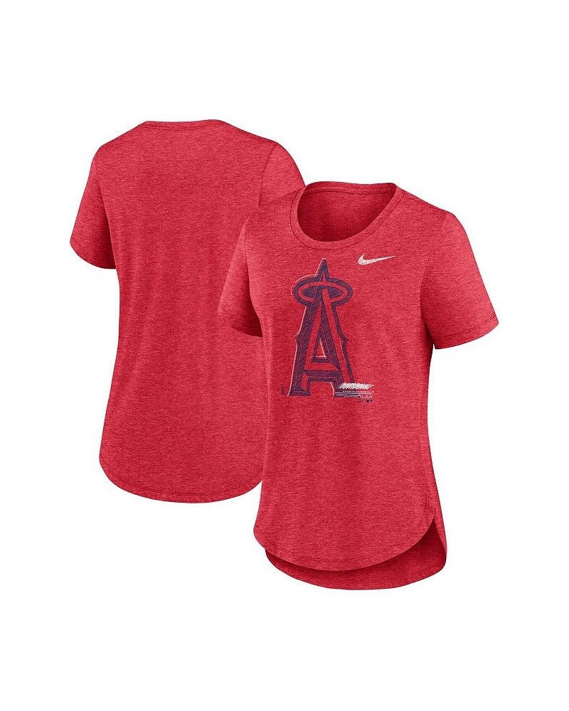 Women's Heather Red Los Angeles Angels Touch Tri-Blend T-shirt Heather Red $18.90 Tops