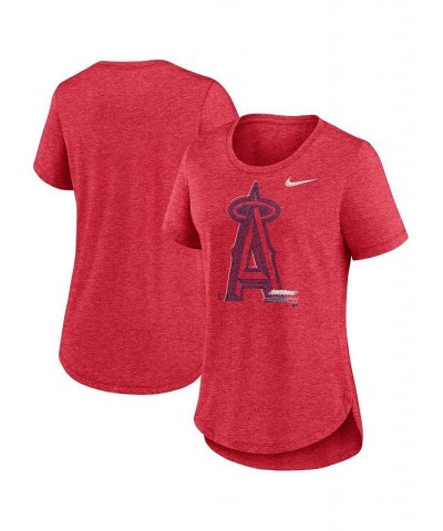 Women's Heather Red Los Angeles Angels Touch Tri-Blend T-shirt Heather Red $18.90 Tops