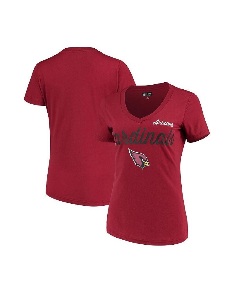 Women's Cardinal Arizona Cardinals Post Season V-Neck T-shirt Red $12.80 Tops