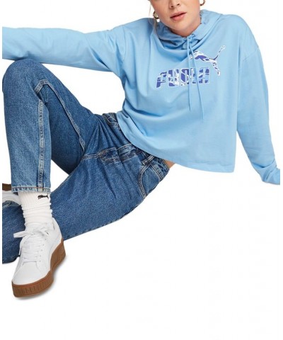 Women's Summer Splash Logo Hoodie Blue $31.50 Sweatshirts