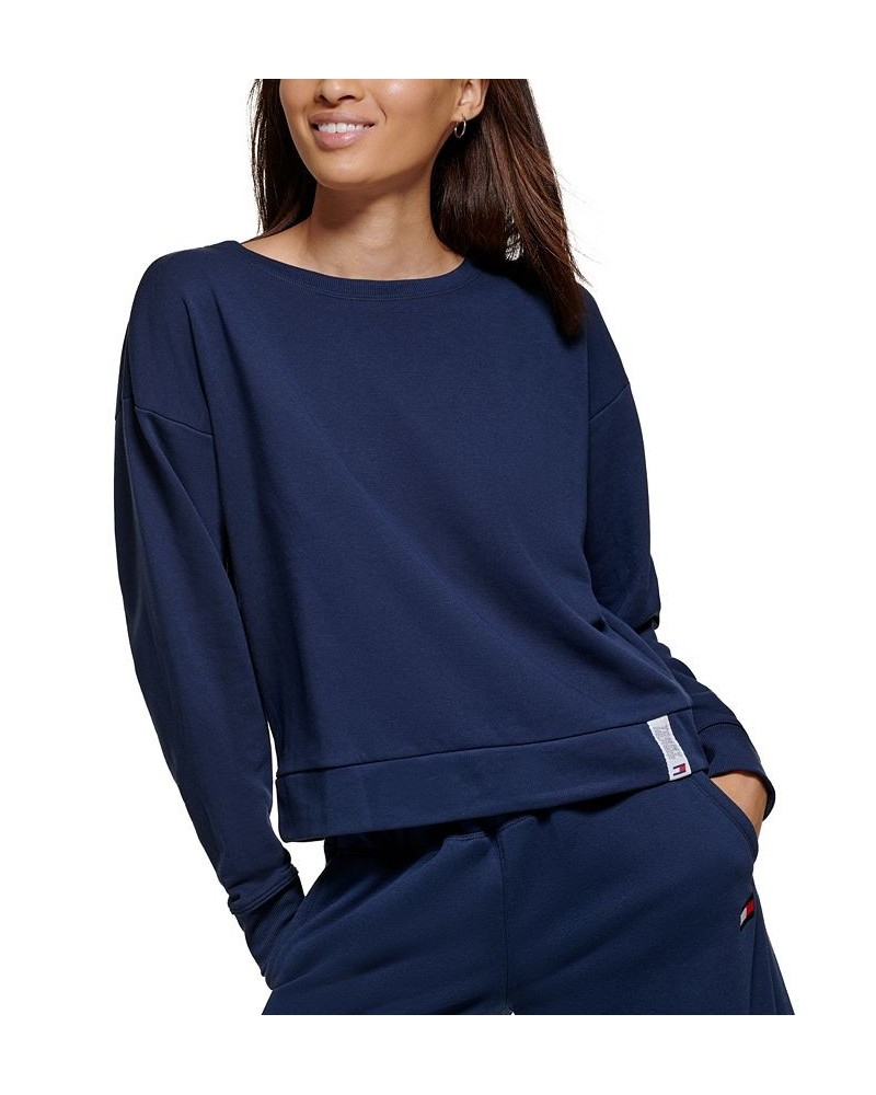 Women's Drop-Shoulder Sweatshirt Blue $17.03 Tops