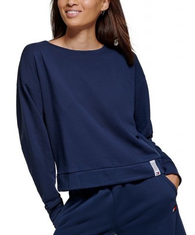 Women's Drop-Shoulder Sweatshirt Blue $17.03 Tops