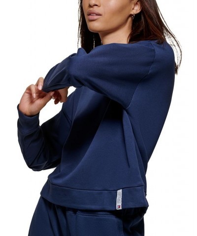 Women's Drop-Shoulder Sweatshirt Blue $17.03 Tops