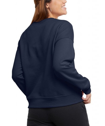 Women's Powerblend Fleece Crewneck Sweatshirt Blue $17.76 Sweatshirts