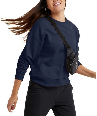 Women's Powerblend Fleece Crewneck Sweatshirt Blue $17.76 Sweatshirts