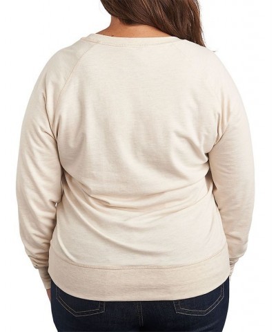 Trendy Plus Size Snoopy Long Sleeve Graphic Pullover Top Beige, Khaki $13.92 Tops