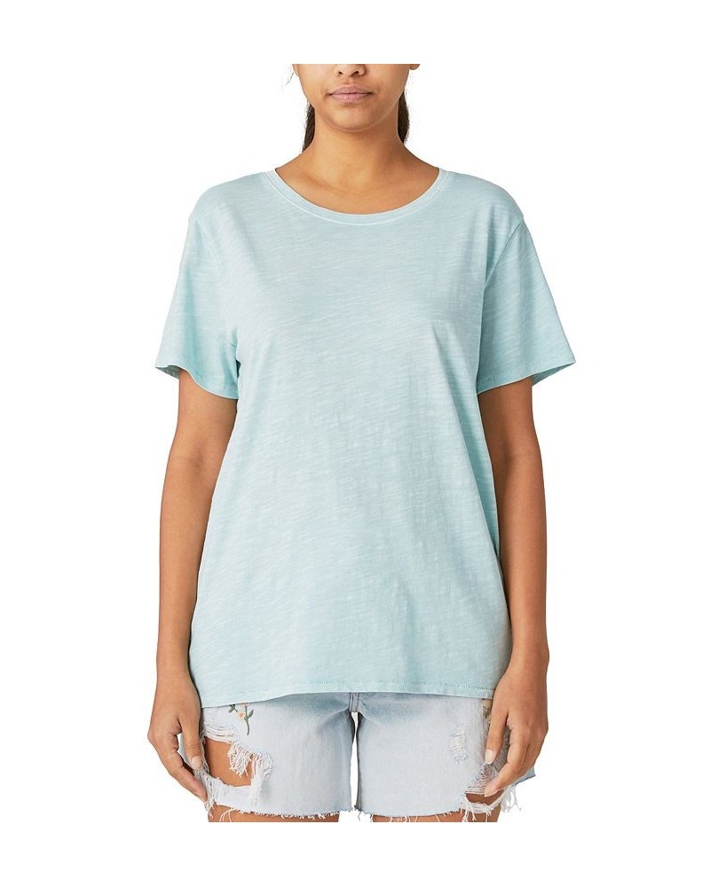 Women's Cotton Crewneck Short-Sleeve Tee Adriatic Blue $18.57 Tops