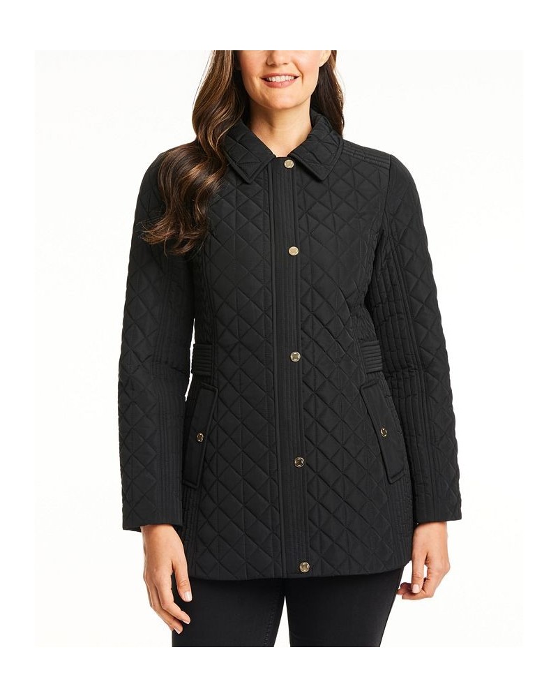 Women's Hooded Quilted Coat Black $67.50 Coats