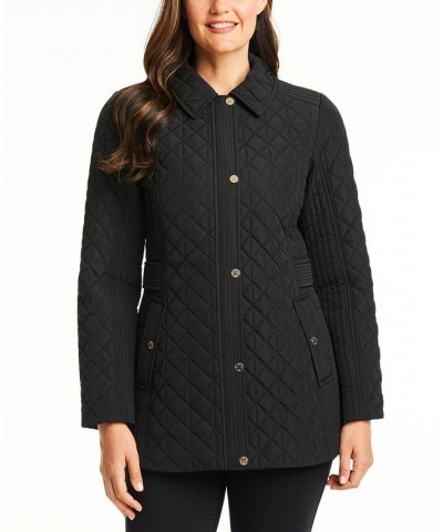 Women's Hooded Quilted Coat Black $67.50 Coats