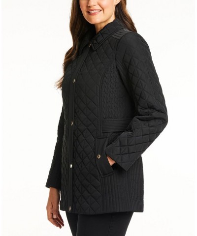 Women's Hooded Quilted Coat Black $67.50 Coats