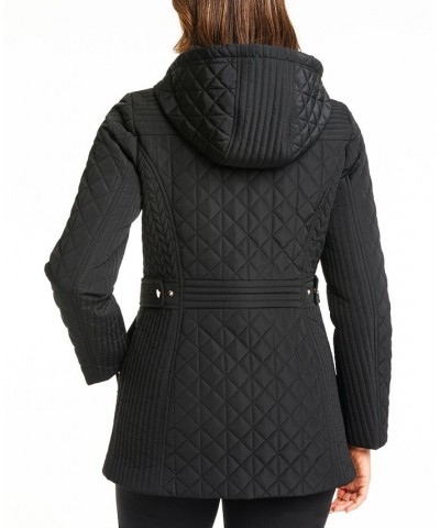 Women's Hooded Quilted Coat Black $67.50 Coats