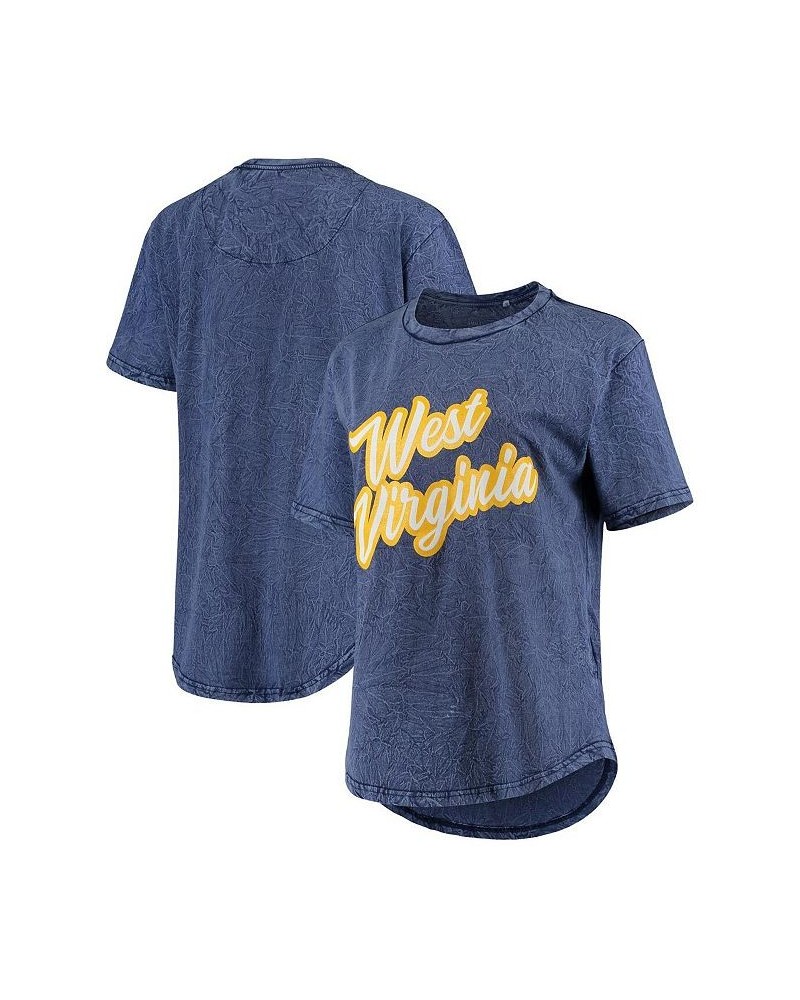 Women's Navy West Virginia Mountaineers Shortstop Mineral Wash T-shirt Navy $22.05 Tops