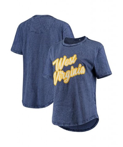 Women's Navy West Virginia Mountaineers Shortstop Mineral Wash T-shirt Navy $22.05 Tops