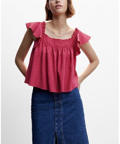 Women's Stripe Texture Blouse Fuchsia $22.40 Tops