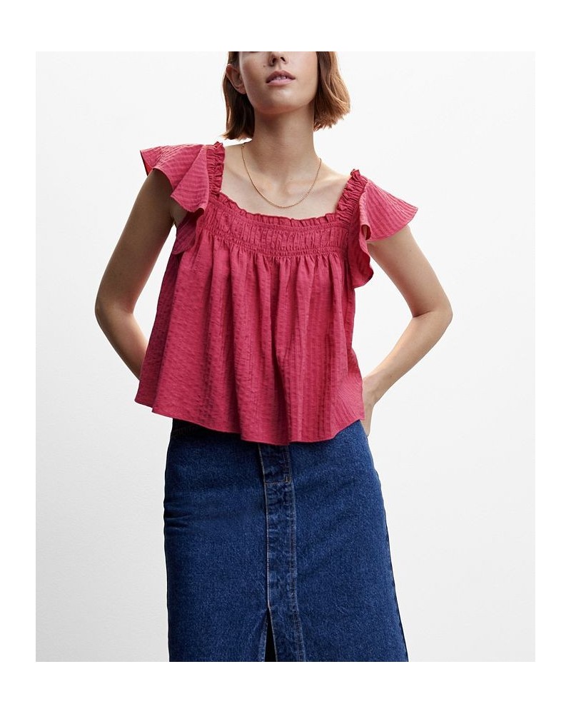 Women's Stripe Texture Blouse Fuchsia $22.40 Tops