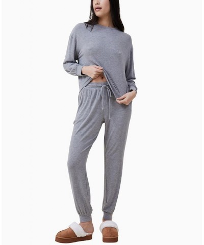 Women's Super Soft Slim Pants Silver $28.04 Sleepwear