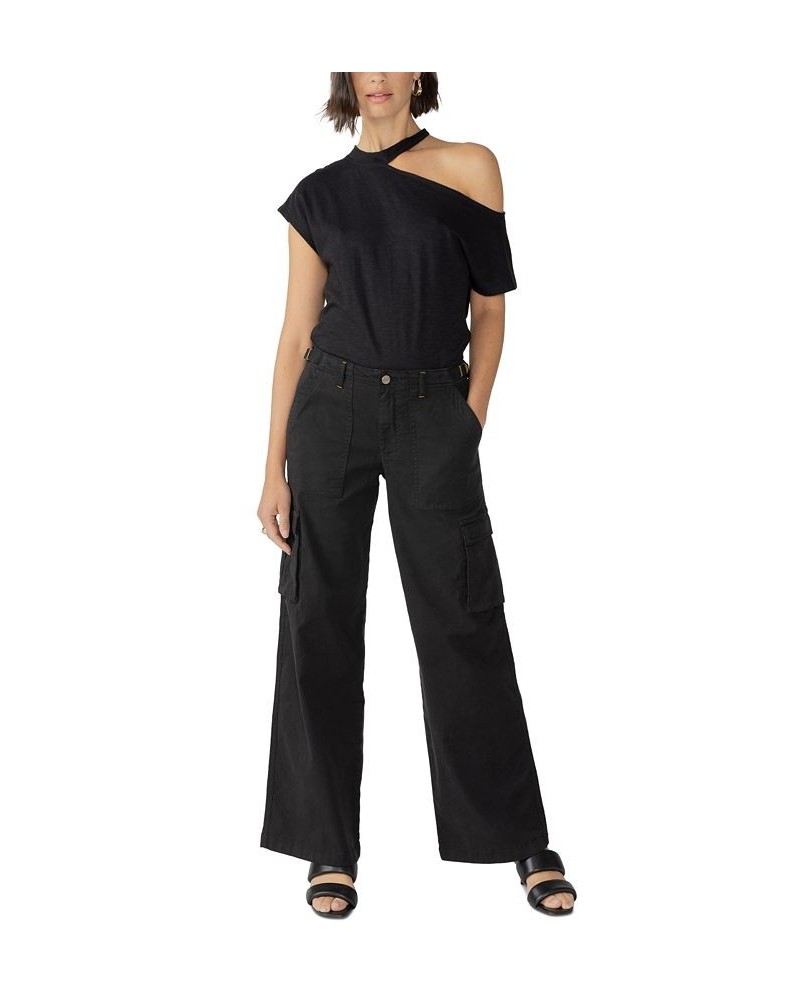 Women's Solid Reissue Straight-Leg Cargo Pants Black $40.55 Pants