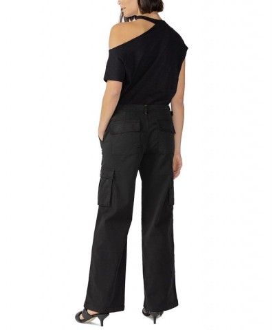 Women's Solid Reissue Straight-Leg Cargo Pants Black $40.55 Pants