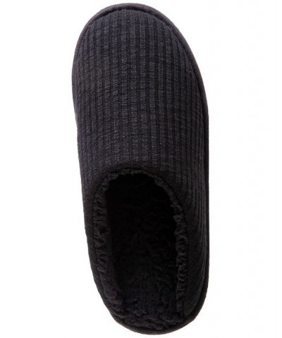 Sherpa-Lined Knit Slippers Black $11.22 Shoes