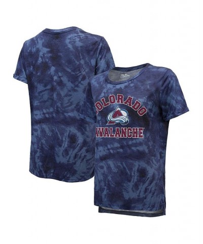 Women's Threads Navy Colorado Avalanche Boyfriend Tie-Dye T-shirt Navy $25.76 Tops