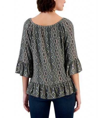 Women's Printed On Off Knit Top Green $12.20 Tops