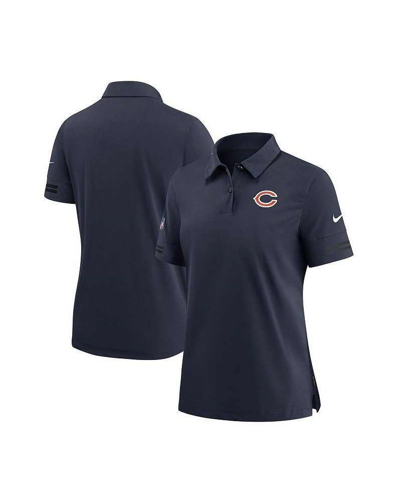 Women's Navy Chicago Bears Sideline Performance Polo Shirt Navy $36.00 Tops