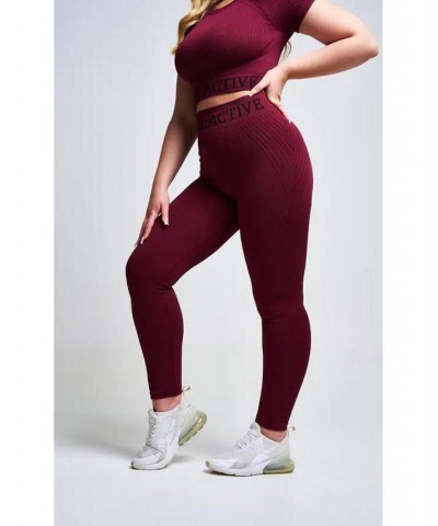 Women's Vora Panel Recycled Seamless Crop Top - Burgundy Red $23.76 Tops