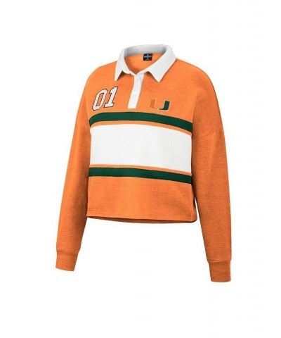 Women's Orange Miami Hurricanes I Love My Job Rugby Long Sleeve Shirt Orange $32.39 Tops