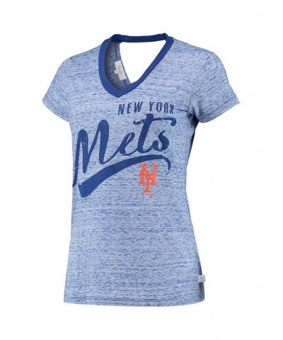 Women's Royal New York Mets Hail Mary V-Neck Back Wrap T-shirt Royal $25.99 Tops