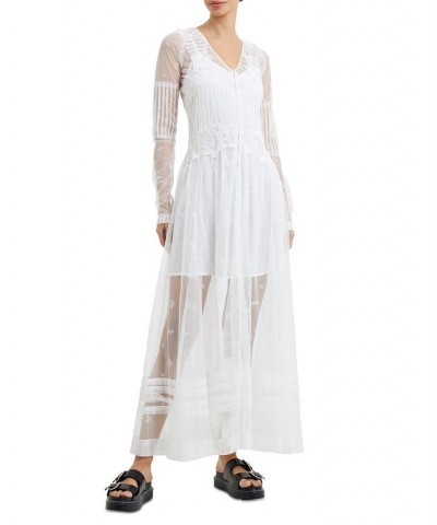 Women's Cherise Lace Maxi Dress Summer White $81.12 Dresses